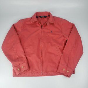 Men's POLO RALPH LAUREN Harrington Jacket Medium Salmon Pink